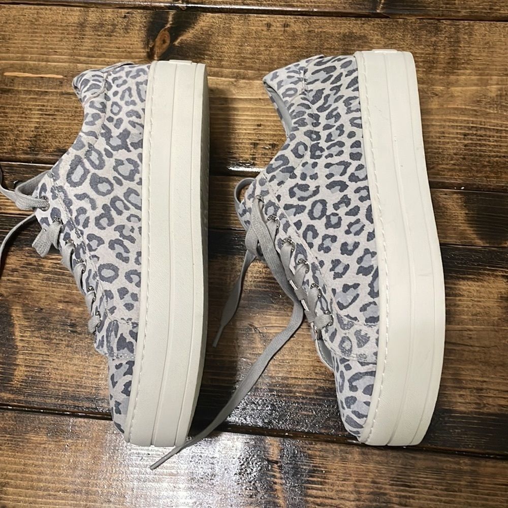 J/SLIDES NYC Leather Leopard platform sneakers - Picture 3 of 8
